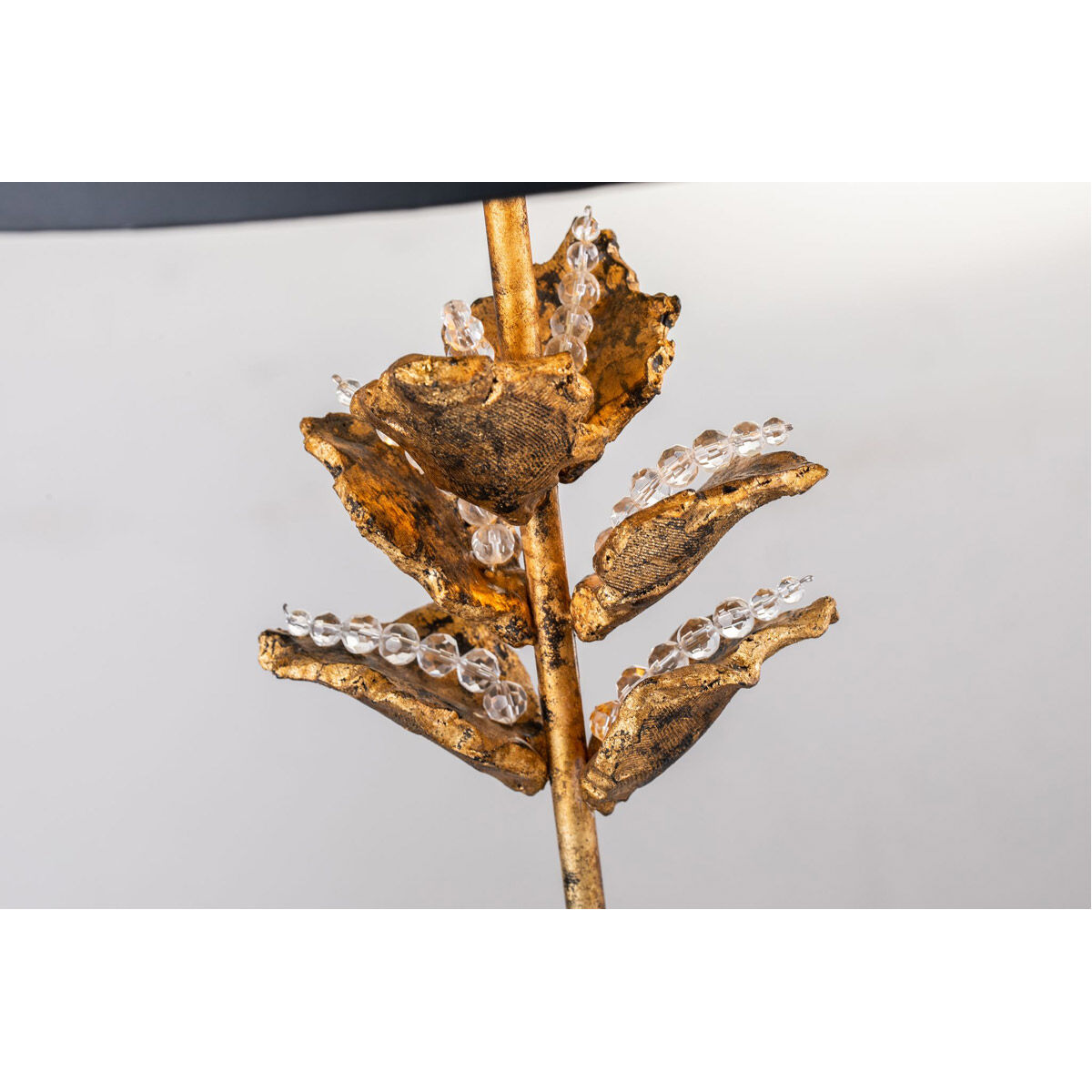 Camilia 9 inch 60.00 watt Antique Gold Table Lamp Portable Light, Flambeau